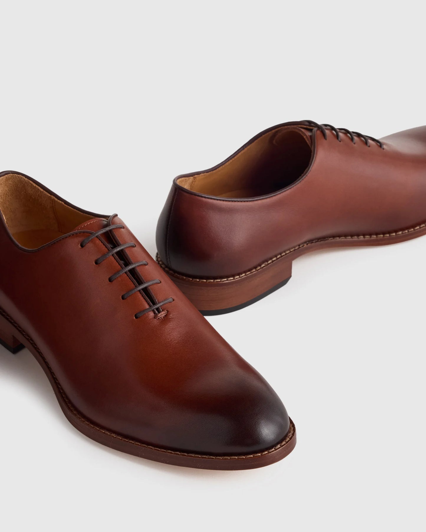 Calfskin Leather Plain Toe Oxford - 7 / Black
