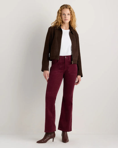 Organic Stretch Corduroy Flare Pants - 0 / Black