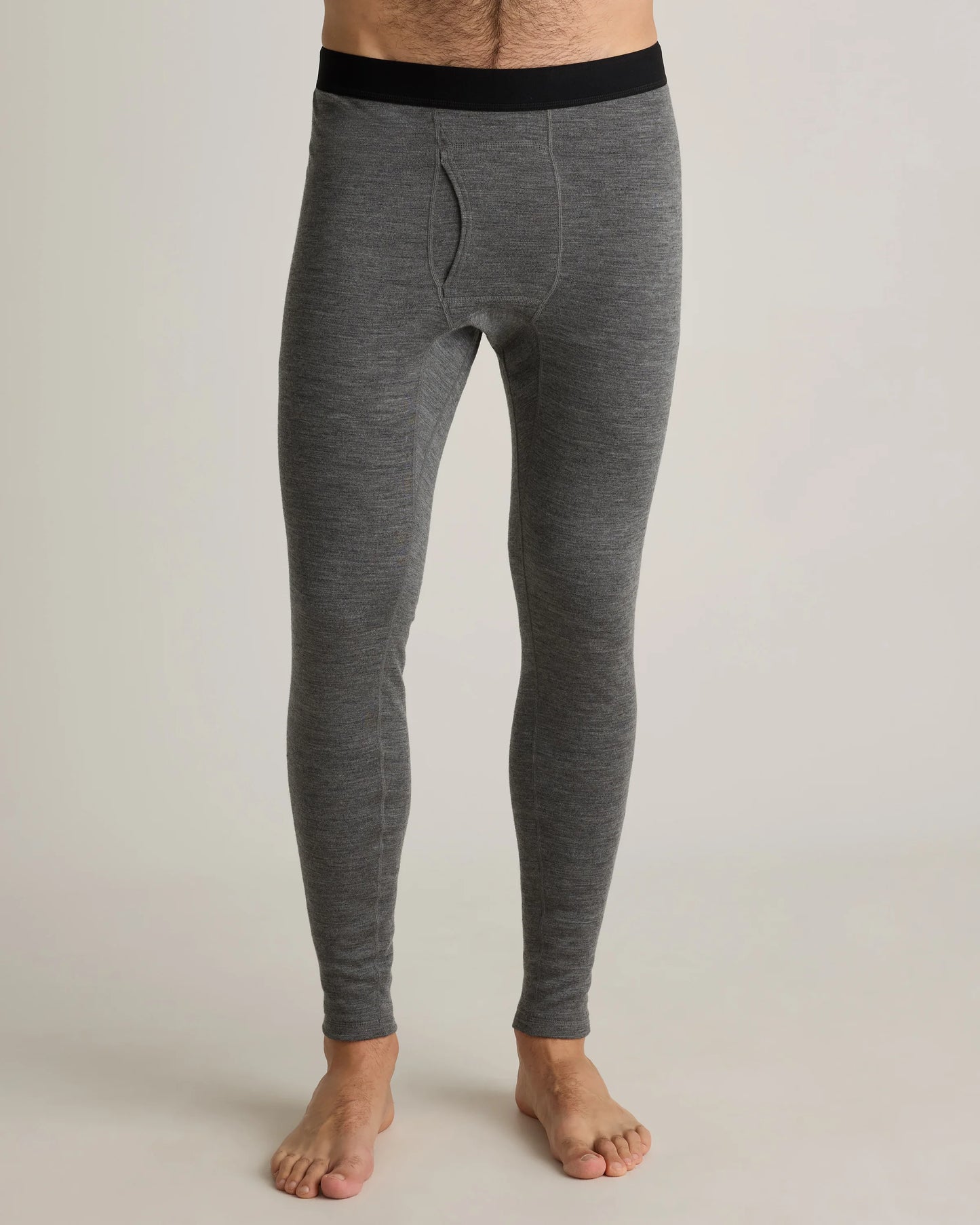 100% Merino Wool Cold Weather Base Layer Bottoms - S / Black