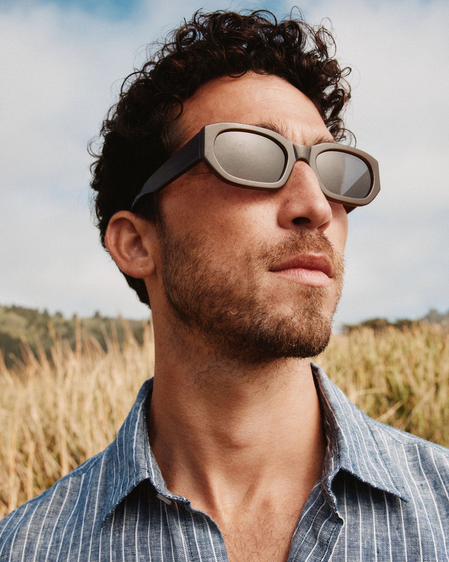 Barbados Polarized Acetate Sunglasses - One Size / Clear Spice with Grey lens