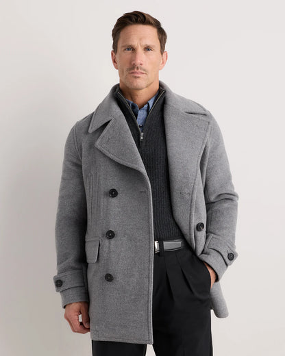 Wool Cashmere Peacoat - XS / Heather Charcoal