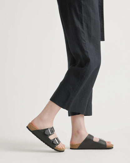 Nappa Leather Double Buckle Slide - 5 / Shell Pink