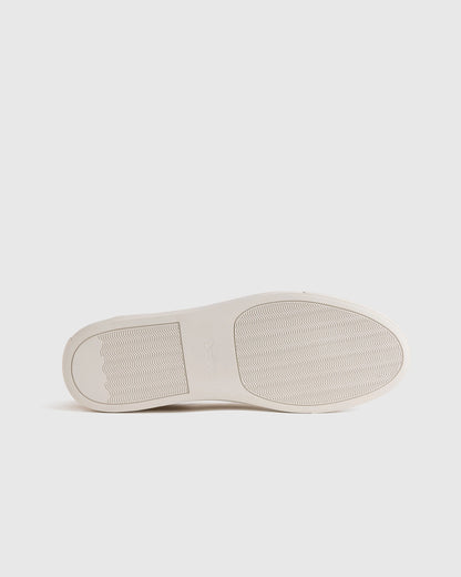 Italian Calfskin Suede Slip-On Sneaker - 7 / Bone