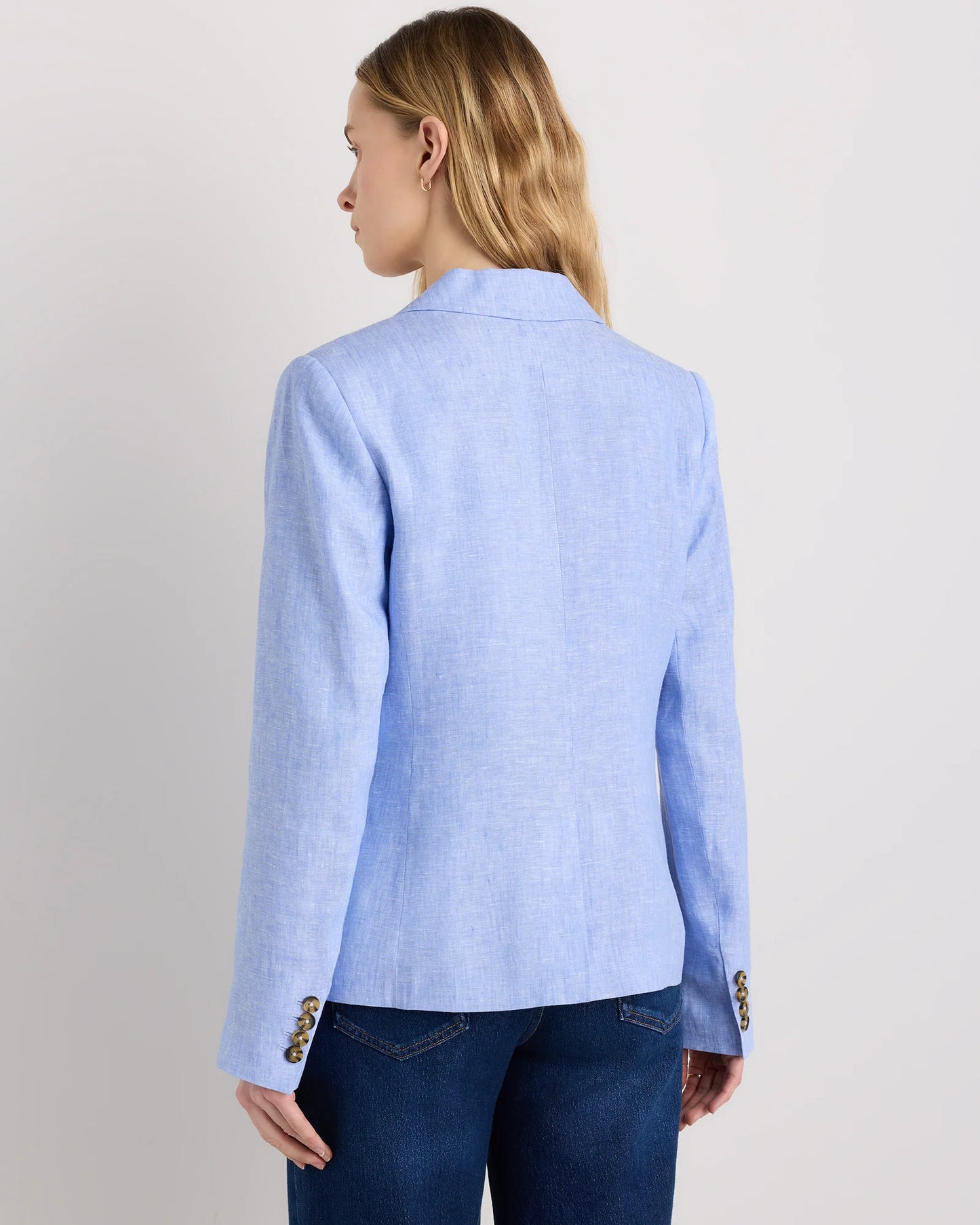 100% European Linen Structured Blazer - XS / French Blue