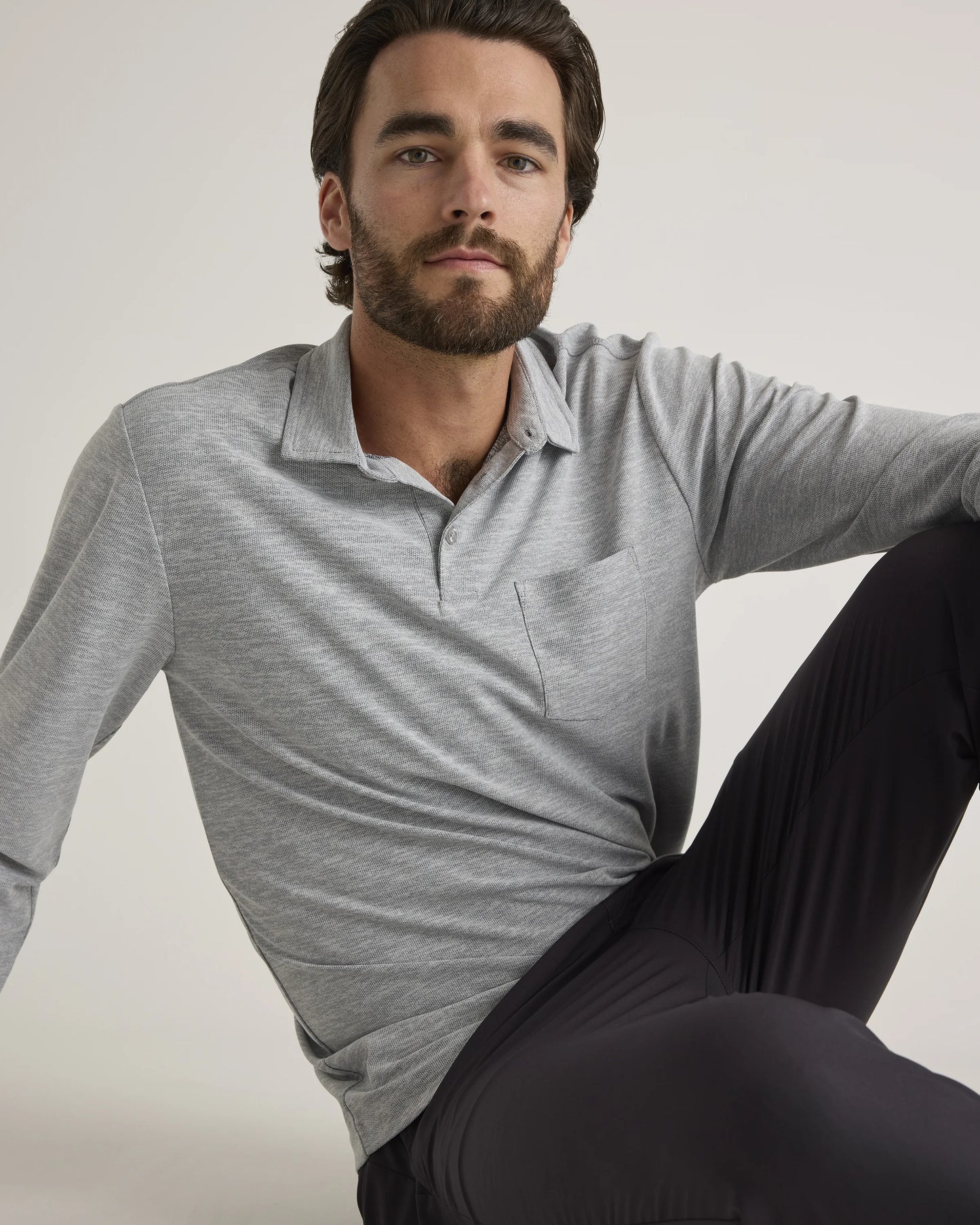 ProPique Performance Long Sleeve Polo - S / Navy
