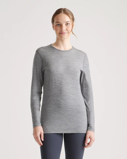 100% Merino Wool All-Season Long Sleeve Base Layer - XS / Black