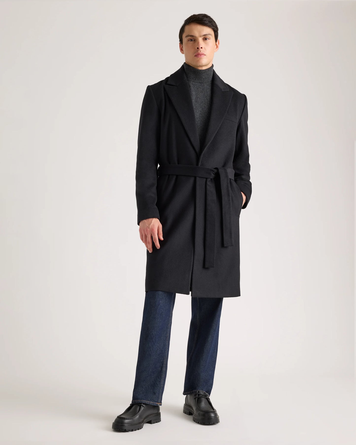 Italian Wool Belted Overcoat - S / Caramel