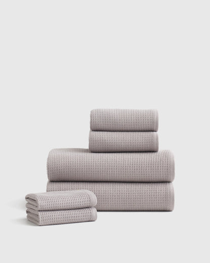 Turkish Waffle Terry Bath Towel Bundle - One Size / White
