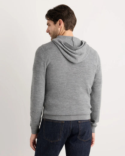 Alpaca-Wool Hooded Sweater - S / Heather Navy