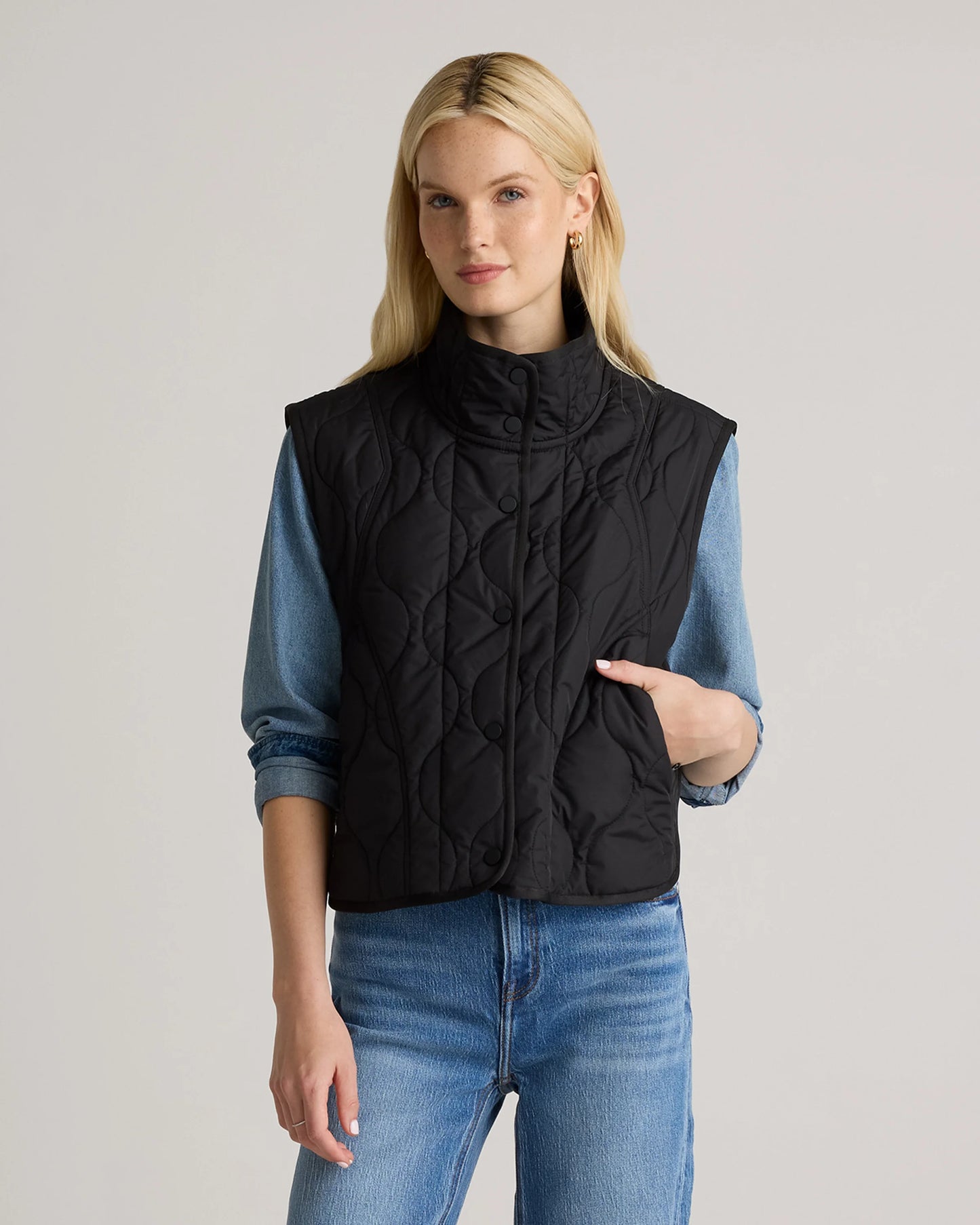 Featherless Quilted Puffer Vest - XS / Verdant Pine
