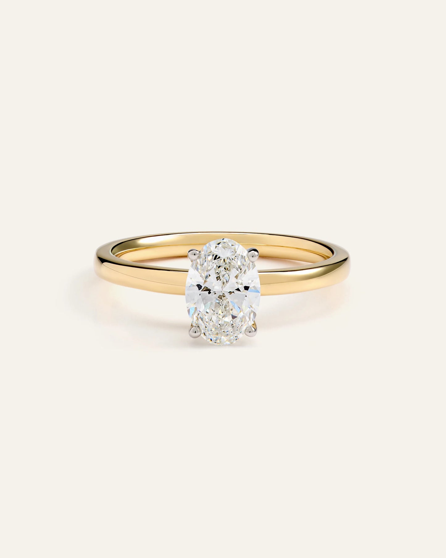 Lab Grown Diamond Oval Comfort Fit Engagement Ring - 1ct - 4 / Yellow Gold
