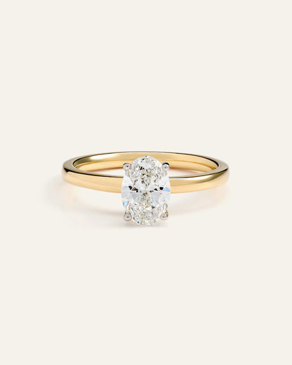 Lab Grown Diamond Oval Comfort Fit Engagement Ring - 1ct - 4 / Yellow Gold