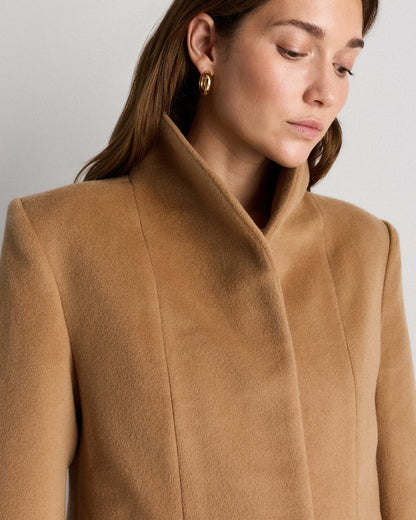 Wool Cashmere Cocoon Coat - XS / Dark Chocolate