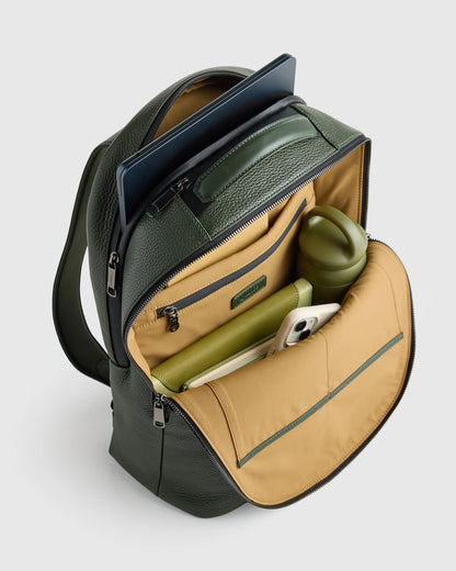 Excursion Italian Leather Laptop Backpack - One Size / Black