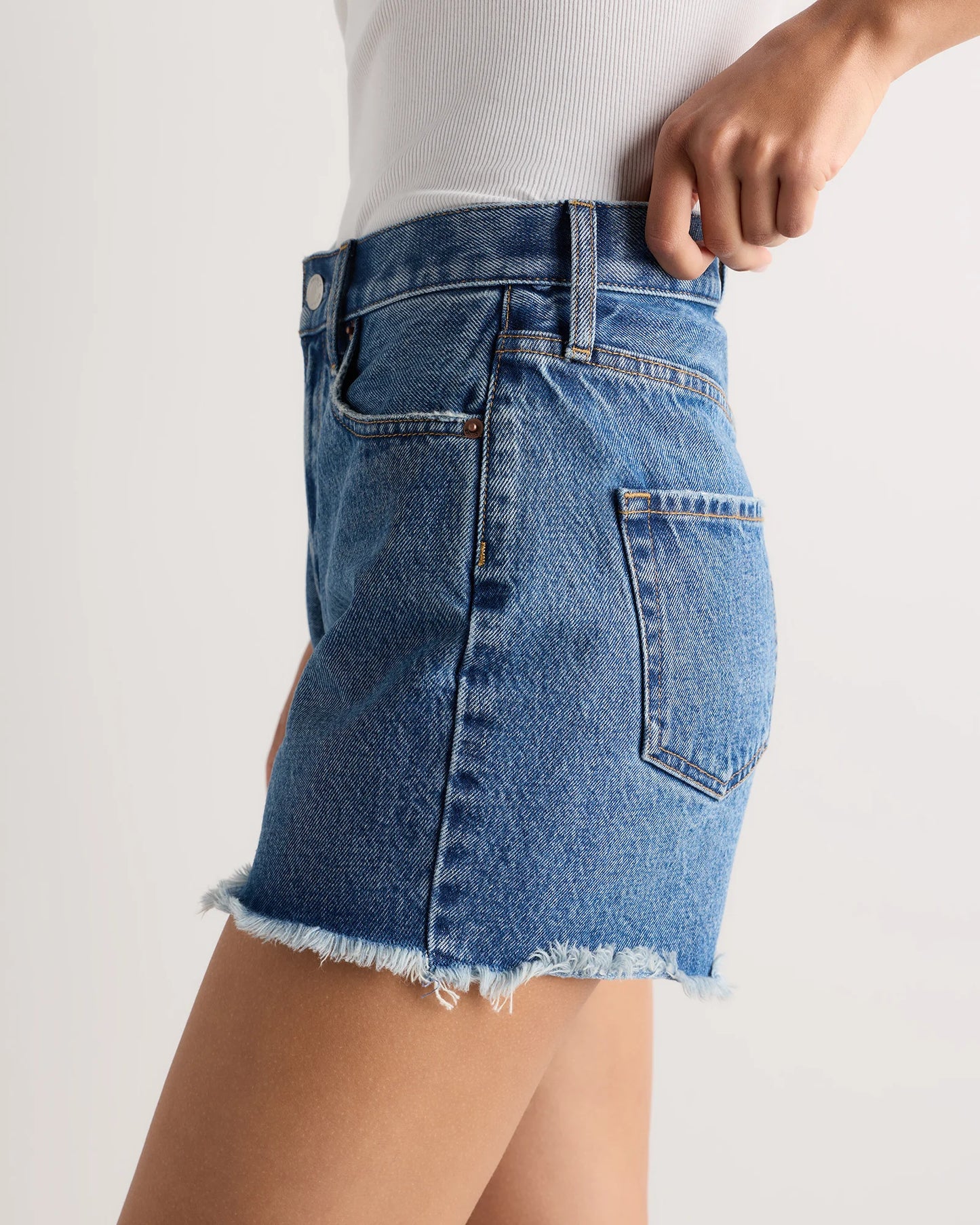 Bella Rigid Cut Off Shorts - 24 / Powder Blue Distressed Fray