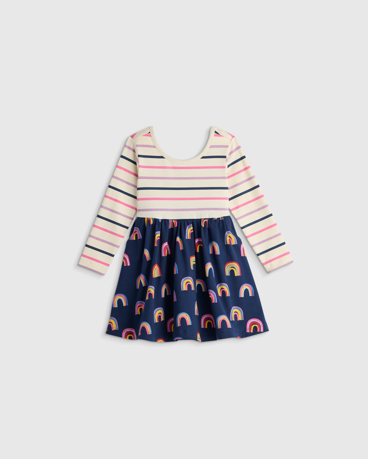 Organic Cotton Long Sleeve Skater Dress - 0-3M / Flower Buds