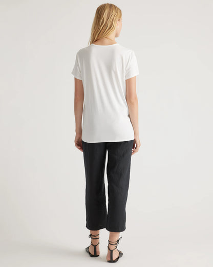 Cotton Modal Maternity Crew Neck Tee (2-pack) - XS / Black/Redwood Brown
