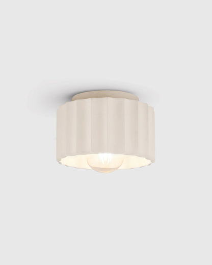 Scalloped Ceramic Flush Mount / Sconce - 8" / Natural