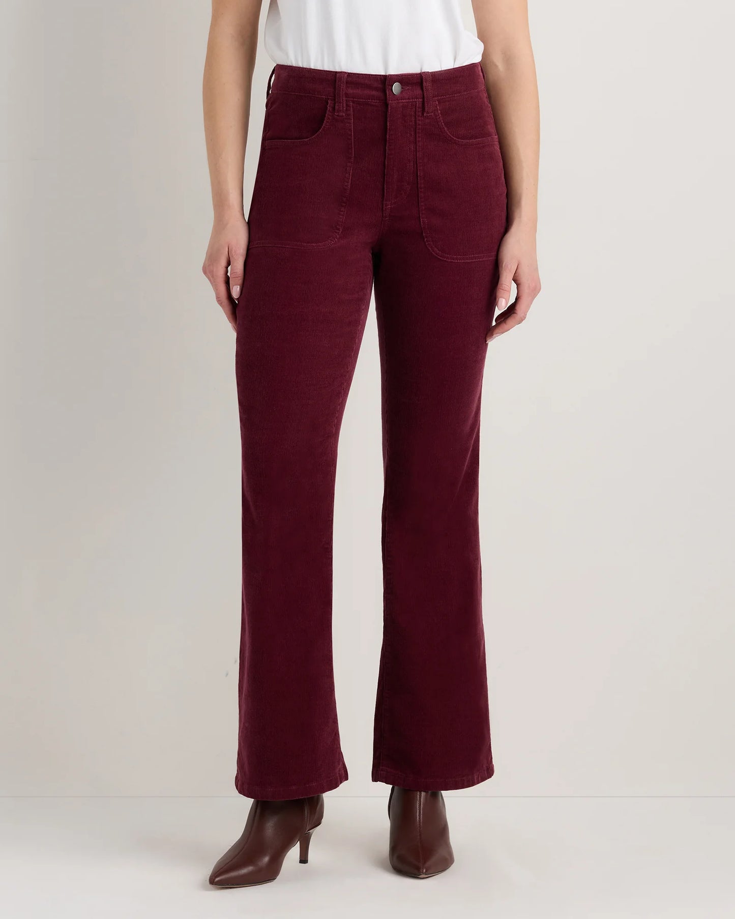 Organic Stretch Corduroy Flare Pants - 0 / Black