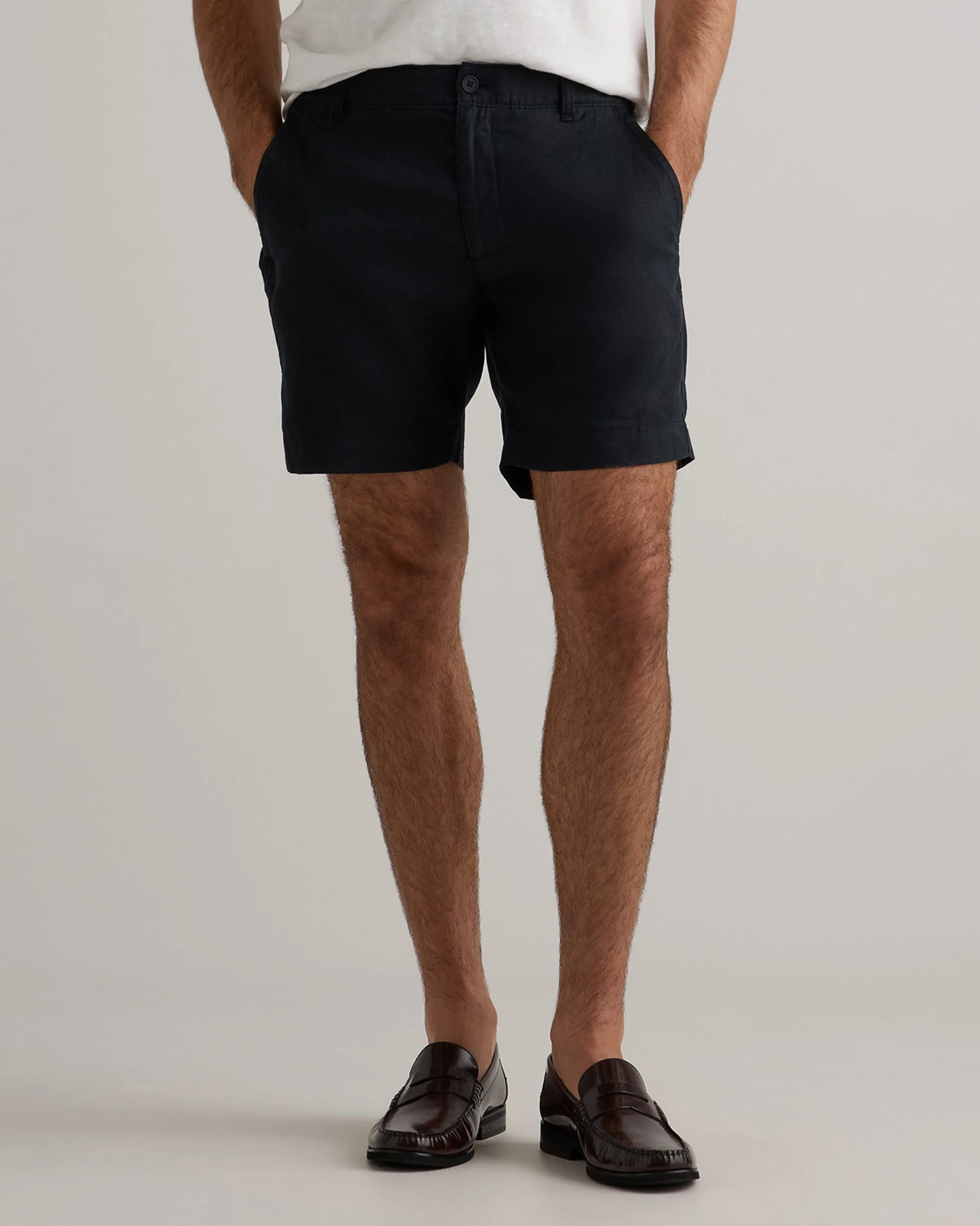 100% European Linen Trouser Shorts - 7" - S / Bayberry Olive