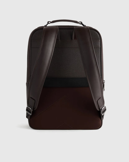 Italian Saffiano Laptop Backpack - One Size / Hickory