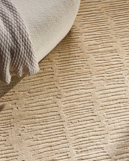 Cobble Hand-Loomed Wool Rug - 5' x 8' / Beige