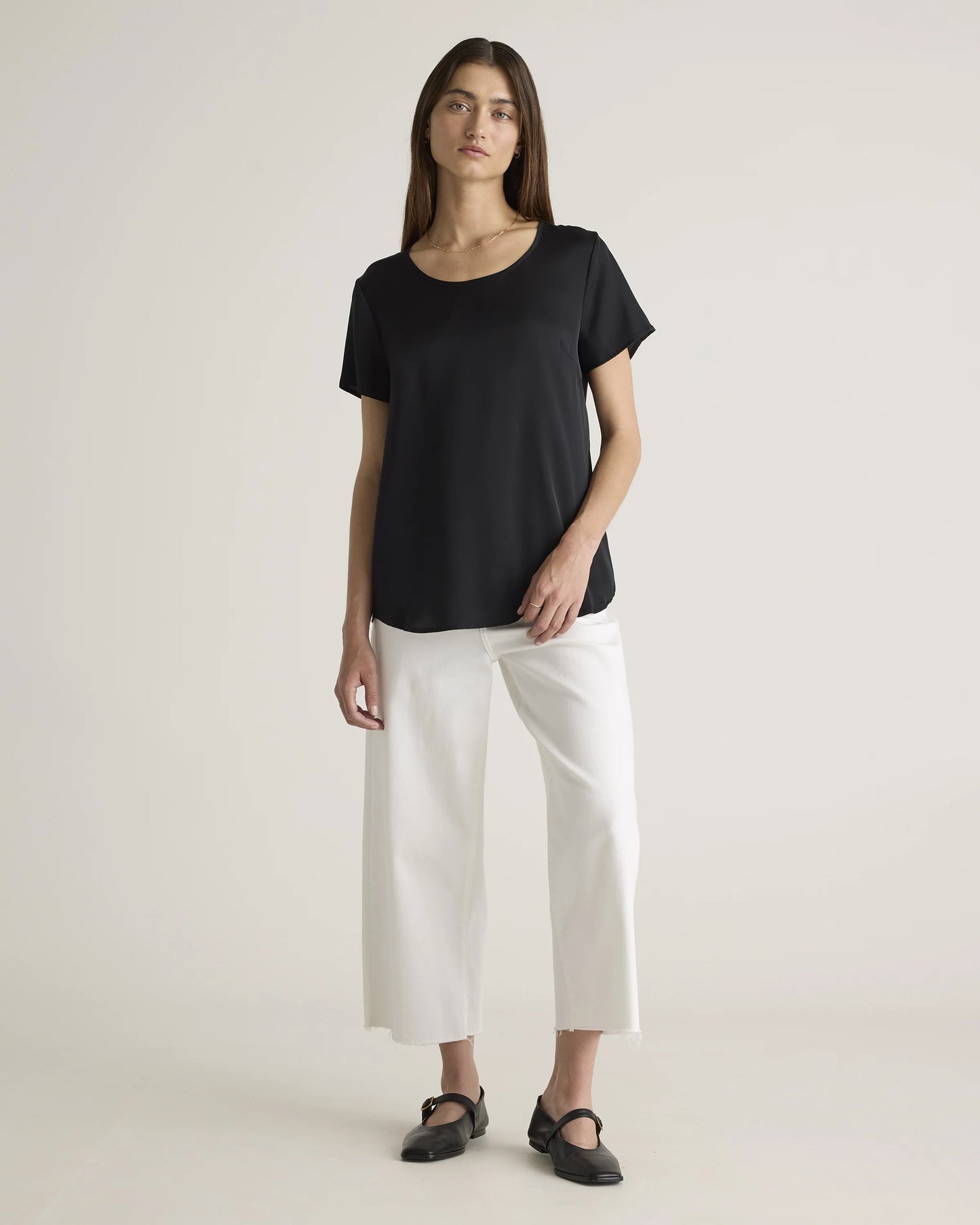 Washable Stretch Silk Tee - XS / Deep Orchid Purple