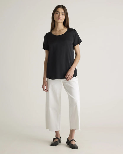 Washable Stretch Silk Tee - XS / Deep Orchid Purple