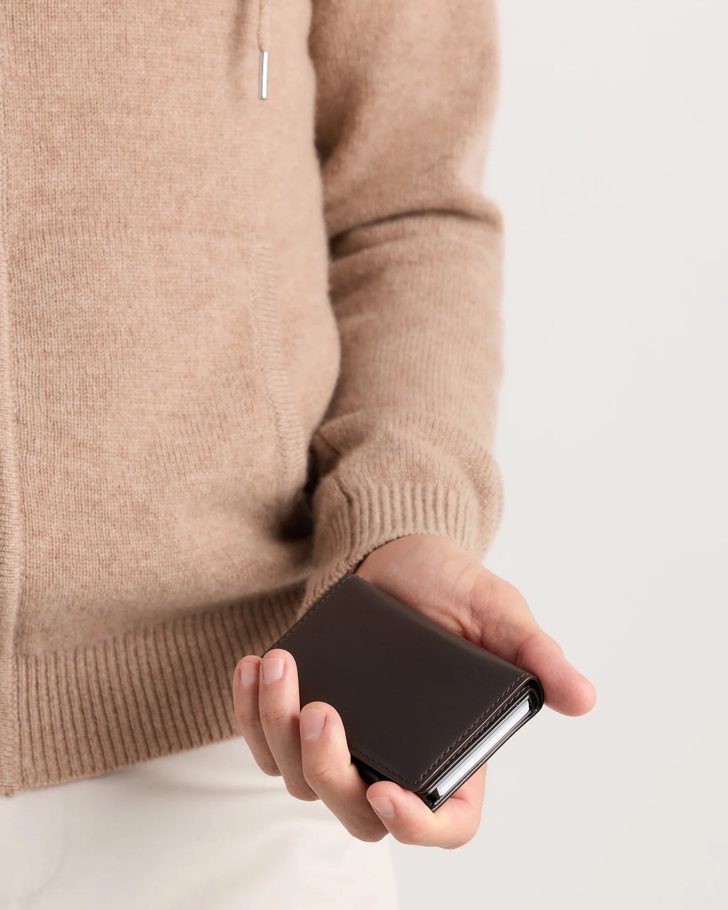 Italian Leather RFID Card Holder - One Size / Hickory