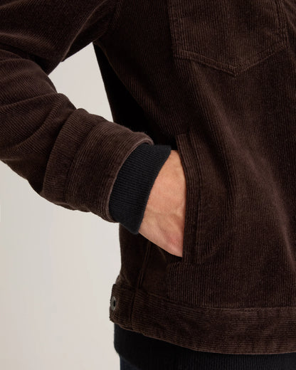 Organic Stretch Corduroy Trucker Jacket - S / Seaweed