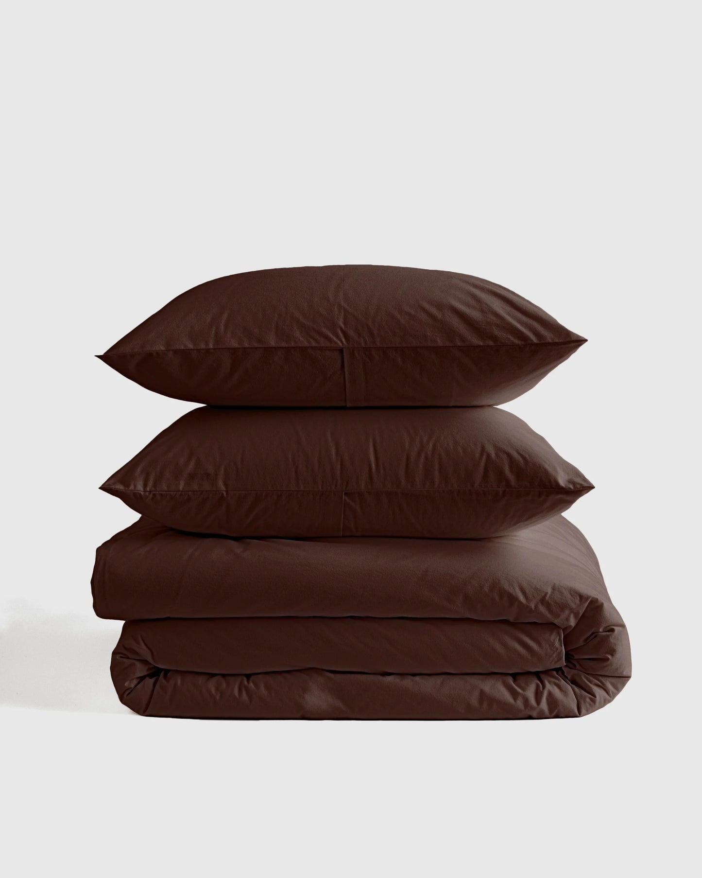 Organic Brushed Cotton Duvet Cover Set - Twin / Toffee