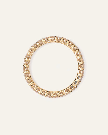 Lab Grown Diamond Round Eternity Band - 4 / Yellow Gold