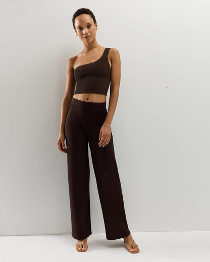 Ultra-Stretch Ponte Wide Leg Pants - XS / Espresso