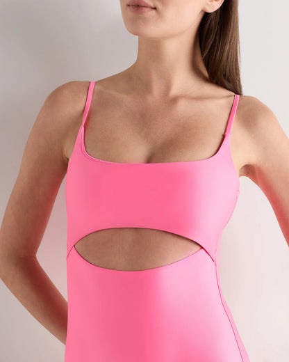Italian Cut Out One-Piece Swimsuit - XS / Lagoon Teal Blue