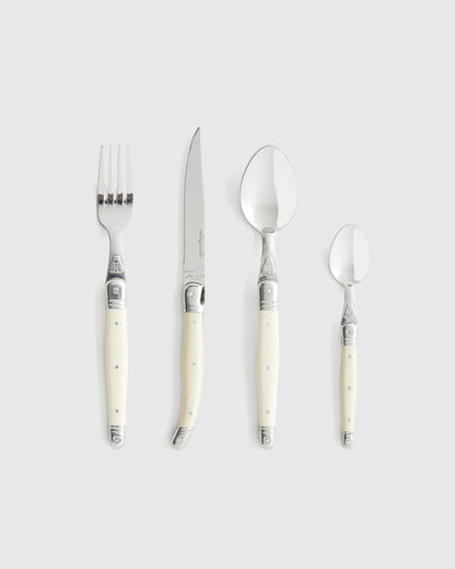 Jean Dubost Laguiole 24 Piece Flatware Set - One Size / Ivory