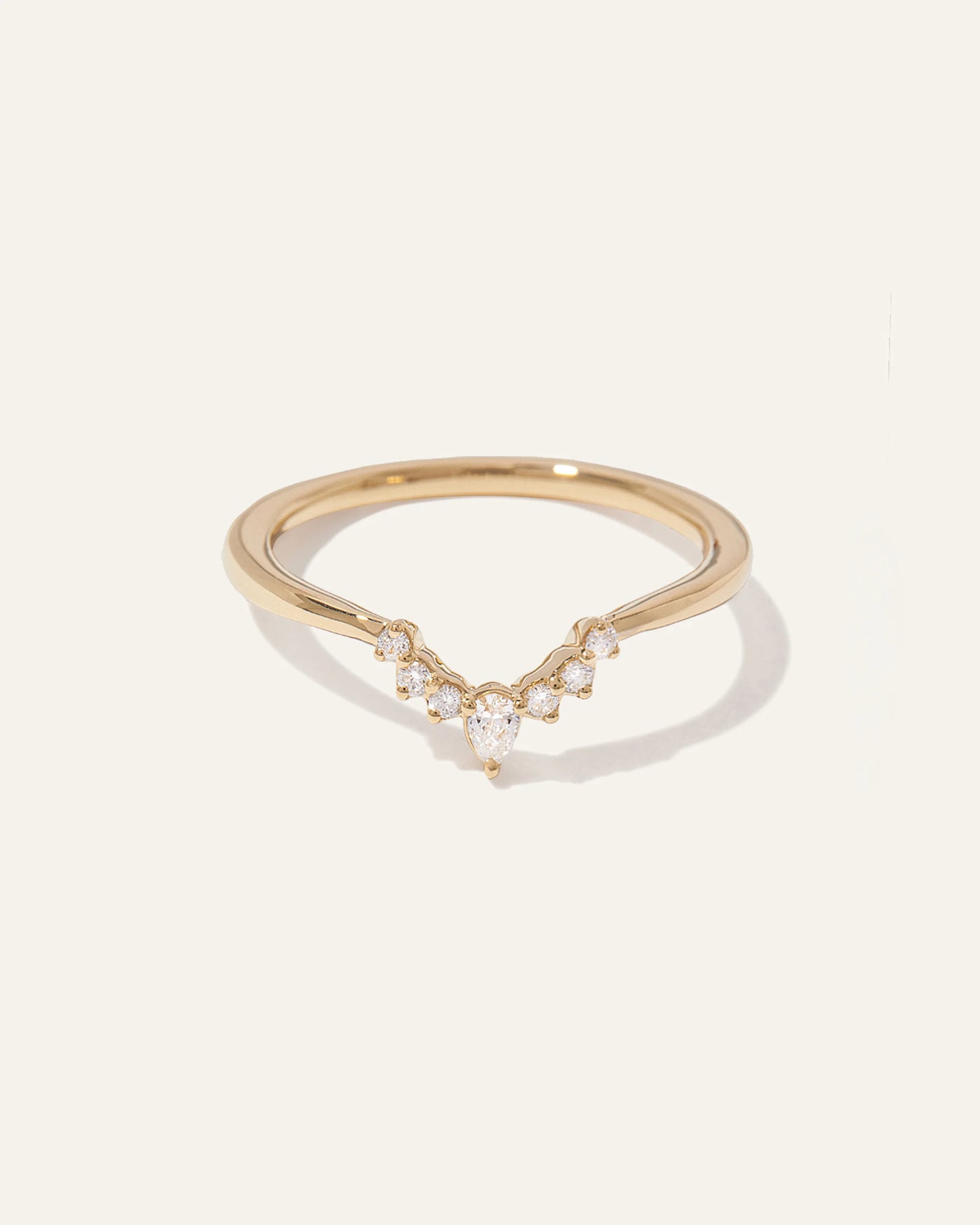 14K Gold Lab Grown Diamond Pointed Tiara Band - 4 / Yellow Gold