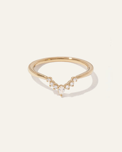 14K Gold Lab Grown Diamond Pointed Tiara Band - 4 / Yellow Gold