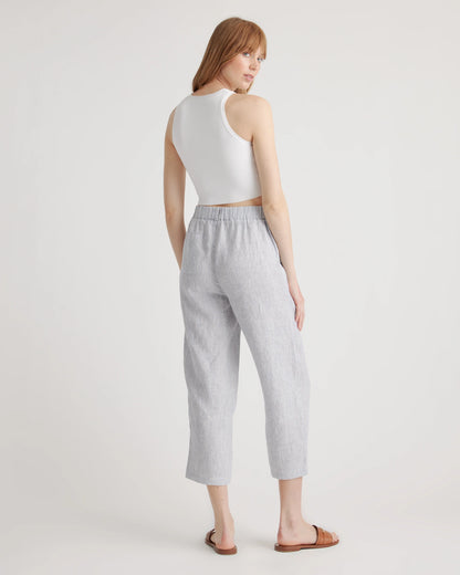 100% European Linen Pants - XS / White