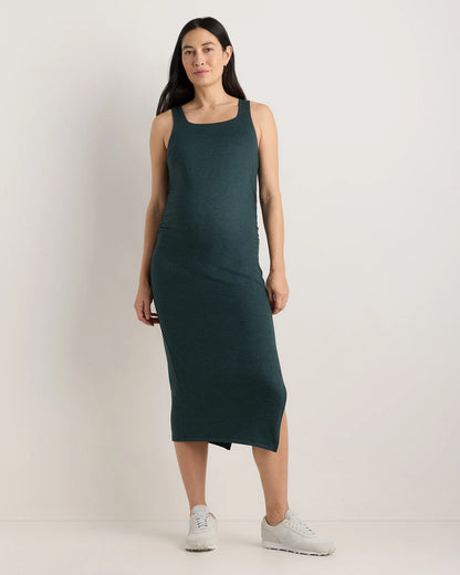 Ultra-Soft Maternity Midi Dress - XS / Heather Black