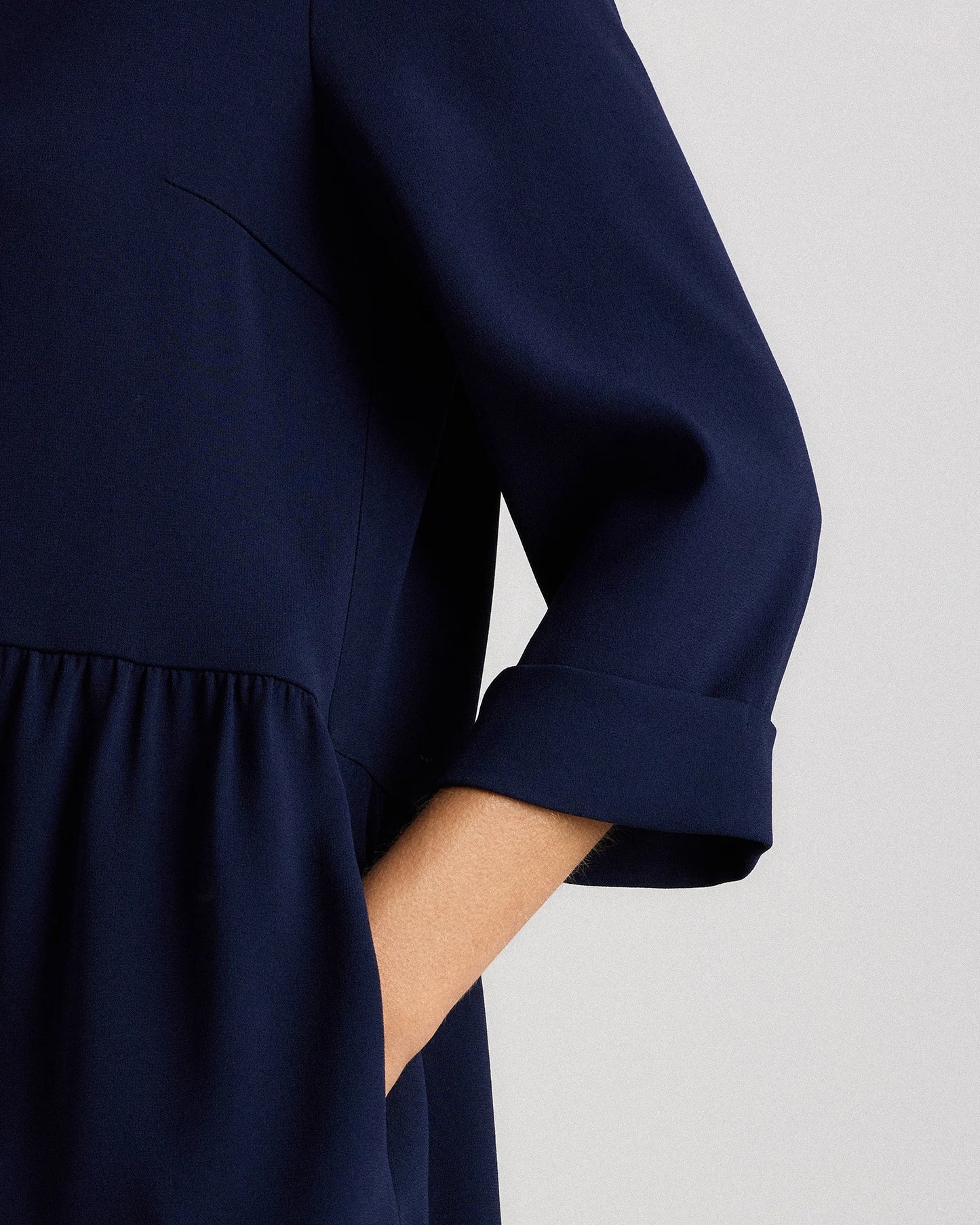 Fluid Crepe Shirt Dress - XS / Wine Tasting Red