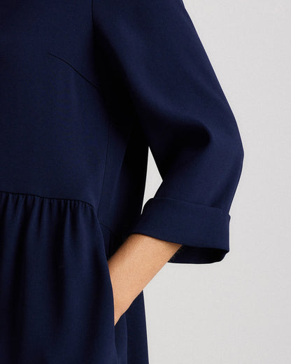 Fluid Crepe Shirt Dress - XS / Wine Tasting Red