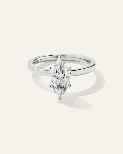 Lab Grown Diamond Marquise Comfort Fit Engagement Ring - 1.5ct - 4 / Yellow Gold