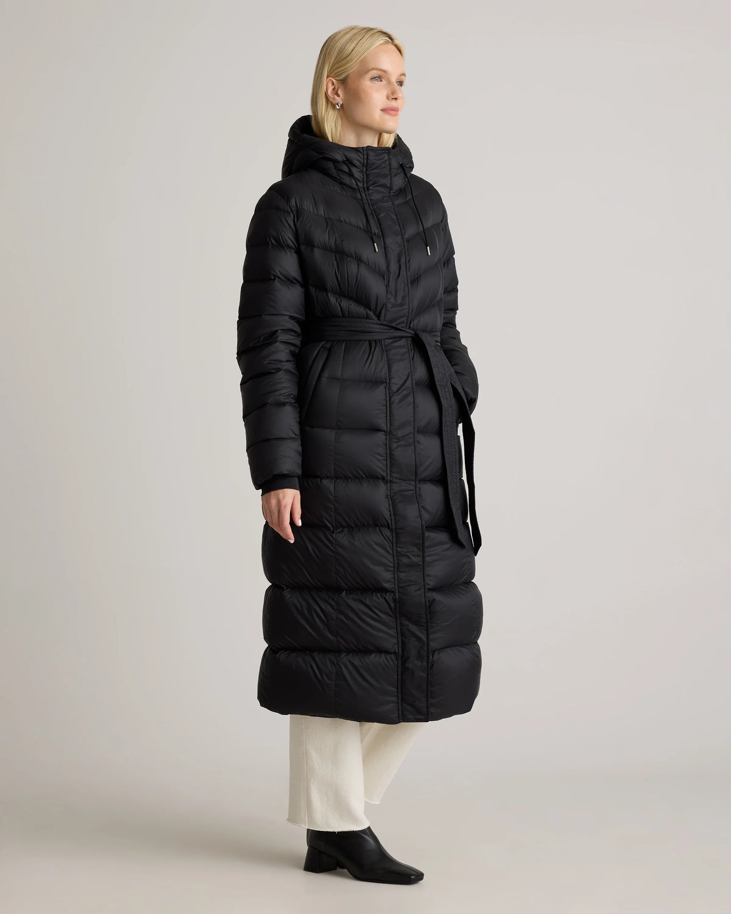 Responsible Down Belted Puffer Maxi Coat - XS / Morel Grey