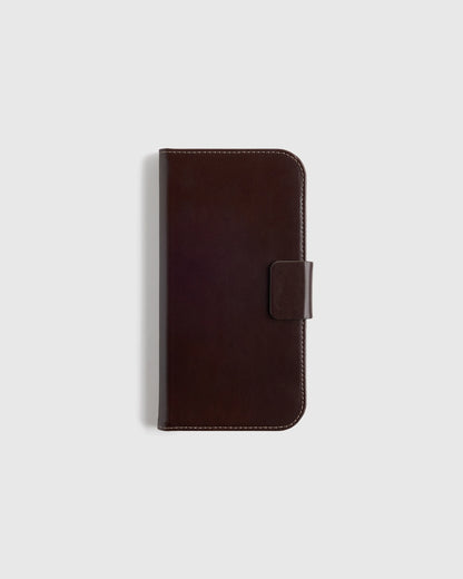 Italian Leather Phone 2-in-1 Folio Case - 17 Pro / Black