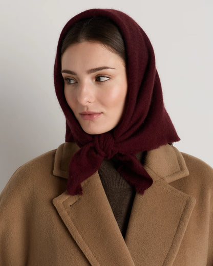 Mongolian Cashmere Square Scarf - One Size / Rich Burgundy
