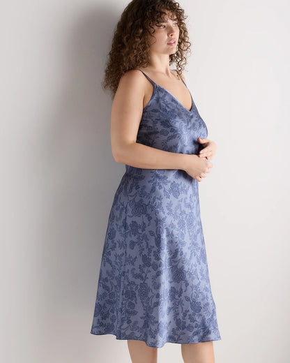 100% Washable Silk Slip Dress - 1X / Champagne