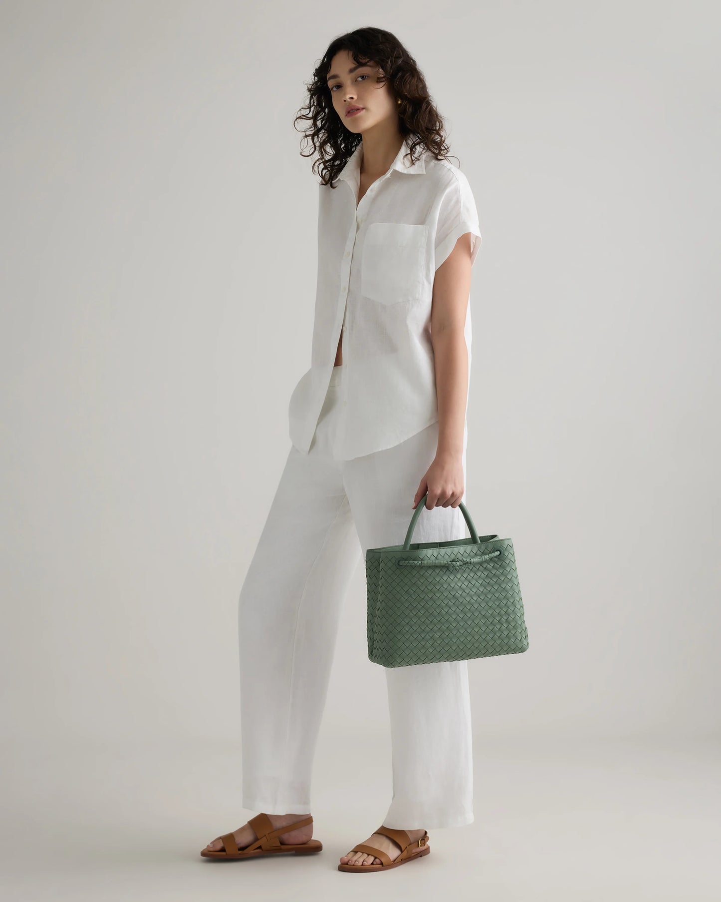 Romy Handwoven Satchel - One Size / Cognac