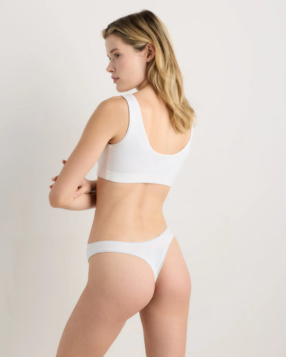 Organic Cotton High-Cut Thong (6-pack) - XS / Black/Soft White/Ocean