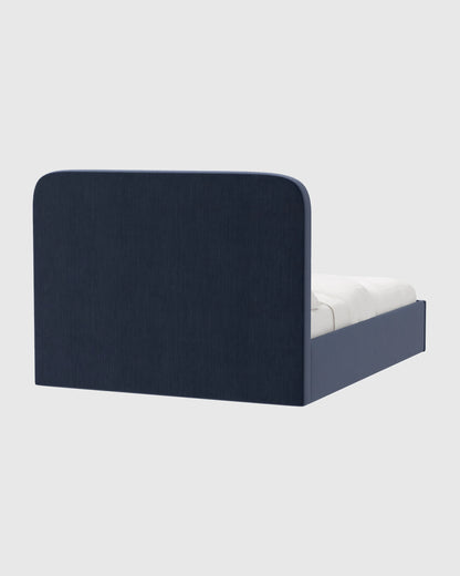 Curved Bed in Performance Velvet - Full / Walnut