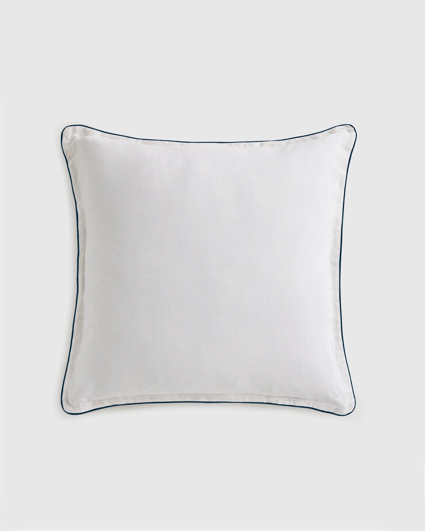 European Linen Piped Euro Sham - Euro / White/Cherry